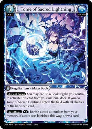 Tome of Sacred Lightning (DAWN OF ASHES ALTER EDITION) - Premium Grand Archive Single from Dawn of Ashes Alter Edition - Just $0.95! Shop now at Game Crave Tournament Store