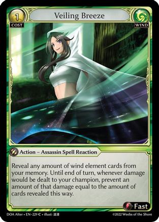Veiling Breeze (DAWN OF ASHES ALTER EDITION) - Premium Grand Archive Single from Dawn of Ashes Alter Edition - Just $0.42! Shop now at Game Crave Tournament Store