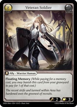 Veteran Soldier (DAWN OF ASHES ALTER EDITION) - Premium Grand Archive Single from Dawn of Ashes Alter Edition - Just $0.25! Shop now at Game Crave Tournament Store