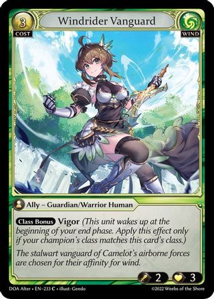Windrider Vanguard (DAWN OF ASHES ALTER EDITION) - Premium Grand Archive Single from Dawn of Ashes Alter Edition - Just $0.25! Shop now at Game Crave Tournament Store