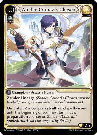 Zander, Corhazi's Chosen (DAWN OF ASHES ALTER EDITION) - Premium Grand Archive Single from Dawn of Ashes Alter Edition - Just $0.25! Shop now at Game Crave Tournament Store