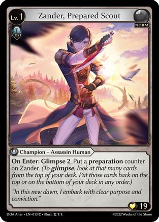 Zander, Prepared Scout (DAWN OF ASHES ALTER EDITION) - Premium Grand Archive Single from Dawn of Ashes Alter Edition - Just $0.25! Shop now at Game Crave Tournament Store