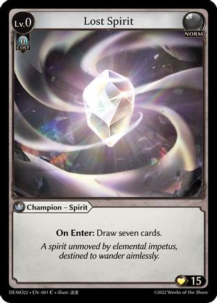 Lost Spirit (2022 DEMO DECK) - Premium Grand Archive Single from Weebs of the Shore - Just $4.20! Shop now at Game Crave Tournament Store
