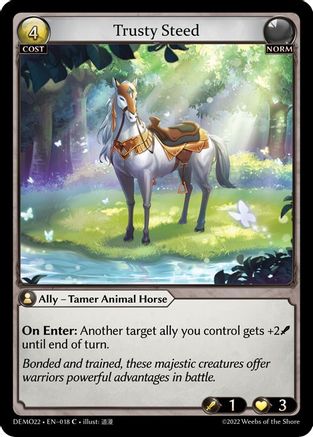 Trusty Steed (2022 DEMO DECK) - Premium Grand Archive Single from Weebs of the Shore - Just $0.25! Shop now at Game Crave Tournament Store