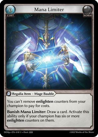 Mana Limiter (DAWN OF ASHES PRELUDE) - Premium Grand Archive Single from Weebs of the Shore - Just $0! Shop now at Game Crave Tournament Store