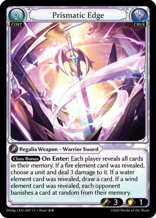 Prismatic Edge (DAWN OF ASHES PRELUDE) - Premium Grand Archive Single from Weebs of the Shore - Just $0.90! Shop now at Game Crave Tournament Store