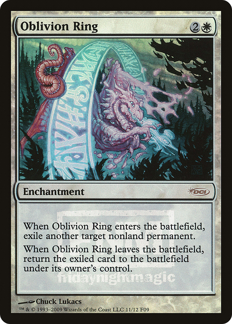 Oblivion Ring (F09-011) - Friday Night Magic 2009 Foil - Premium MTG Single from Wizards of the Coast - Just $1.34! Shop now at Game Crave Tournament Store