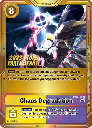 Chaos Degradation (2023 Store Participant) (ST10-14) - Starter Deck 10: Parallel World Tactician Foil - Premium Digimon Single from Bandai - Just $4.09! Shop now at Game Crave Tournament Store