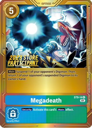 Megadeath (2023 Store Participant) (ST9-14) - Starter Deck 09: Ultimate Ancient Dragon Foil - Premium Digimon Single from Bandai - Just $1.84! Shop now at Game Crave Tournament Store