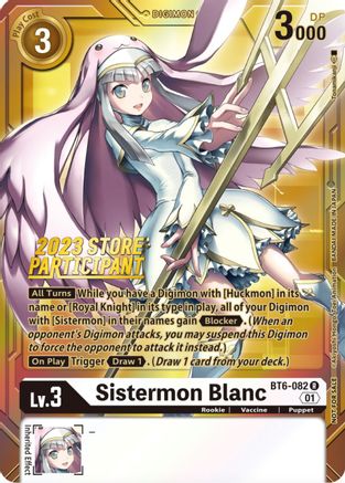 Sistermon Blanc (2023 Store Participant) (BT6-082) - Double Diamond Foil - Premium Digimon Single from Bandai - Just $2.76! Shop now at Game Crave Tournament Store