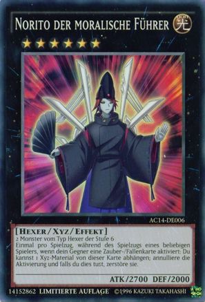 Norito the Moral Leader (German) - "Norito der moralische Führer" (AC14-DE006) - Advent Calendar 2014 (Adventskalender ZEXAL-Edition) Limited - Premium Yugioh Single from Konami - Just $2.31! Shop now at Game Crave Tournament Store
