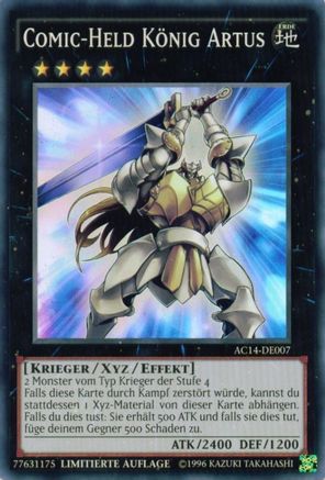 Comics Hero King Arthur (German) - "Comic-Held König Artus" (AC14-DE007) - Advent Calendar 2014 (Adventskalender ZEXAL-Edition) - Premium Yugioh Single from Konami - Just $2.40! Shop now at Game Crave Tournament Store