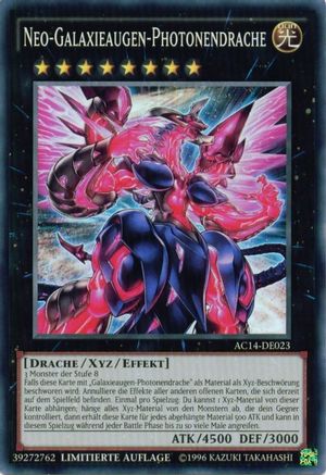 Neo Galaxy-Eyes Photon Dragon (German) - "Neo-Galaxieaugen-Photonendrache" (AC14-DE023) - Advent Calendar 2014 (Adventskalender ZEXAL-Edition) Limited - Premium Yugioh Single from Konami - Just $4! Shop now at Game Crave Tournament Store