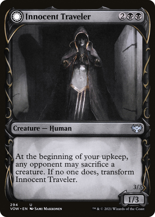 Innocent Traveler // Malicious Invader (VOW-294) - Innistrad: Crimson Vow: (Showcase, Double Faced Transform) - Premium MTG Single from Wizards of the Coast - Just $0.08! Shop now at Game Crave Tournament Store