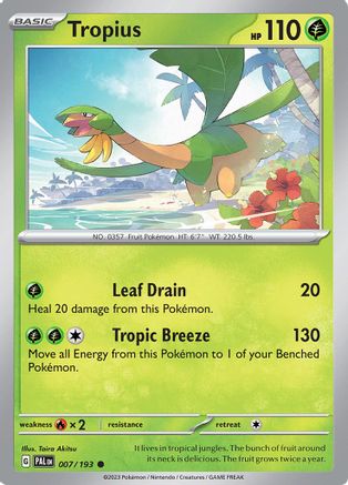 Tropius 7 - SV02 Paldea Evolved - Premium Pokemon Single from Nintendo - Just $0.25! Shop now at Game Crave Tournament Store