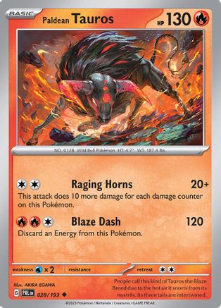 Paldean Tauros 28 - SV02 Paldea Evolved Reverse Holofoil - Premium Pokemon Single from Nintendo - Just $0.25! Shop now at Game Crave Tournament Store