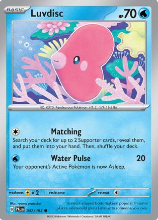 Luvdisc 47 - SV02 Paldea Evolved - Premium Pokemon Single from Nintendo - Just $0.25! Shop now at Game Crave Tournament Store