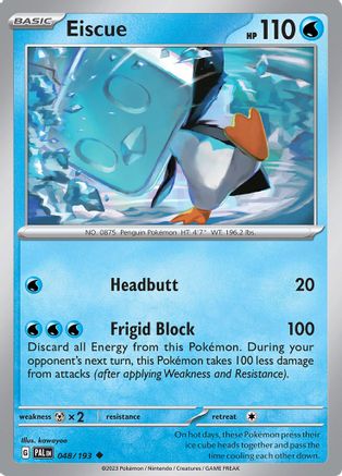 Eiscue 48 - SV02 Paldea Evolved - Premium Pokemon Single from Nintendo - Just $0.25! Shop now at Game Crave Tournament Store