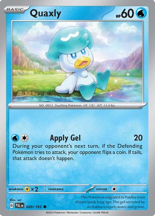 Quaxly 49 - SV02 Paldea Evolved - Premium Pokemon Single from Nintendo - Just $0.25! Shop now at Game Crave Tournament Store