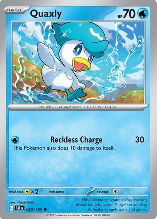 Quaxly 50 - SV02 Paldea Evolved Reverse Holofoil - Premium Pokemon Single from Nintendo - Just $0.25! Shop now at Game Crave Tournament Store