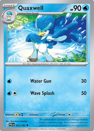 Quaxwell 51 - SV02 Paldea Evolved - Premium Pokemon Single from Nintendo - Just $0.25! Shop now at Game Crave Tournament Store