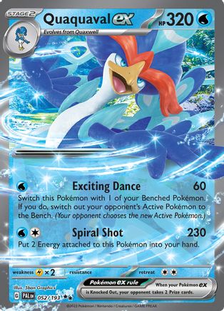 Quaquaval ex 52 - SV02 Paldea Evolved Holofoil - Premium Pokemon Single from Nintendo - Just $0.50! Shop now at Game Crave Tournament Store