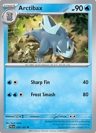 Arctibax 59 - SV02 Paldea Evolved - Premium Pokemon Single from Nintendo - Just $0.25! Shop now at Game Crave Tournament Store