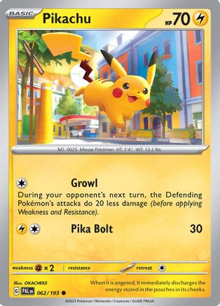 Pikachu 62 - SV02 Paldea Evolved - Premium Pokemon Single from Nintendo - Just $0.25! Shop now at Game Crave Tournament Store