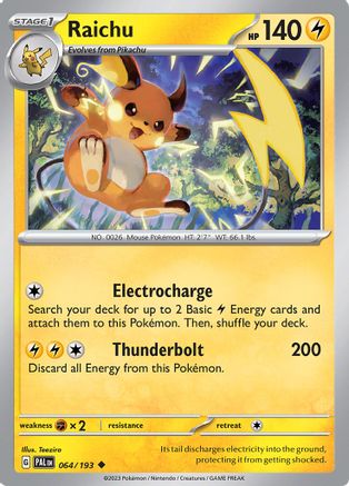 Raichu 64 - SV02 Paldea Evolved - Premium Pokemon Single from Nintendo - Just $0.25! Shop now at Game Crave Tournament Store