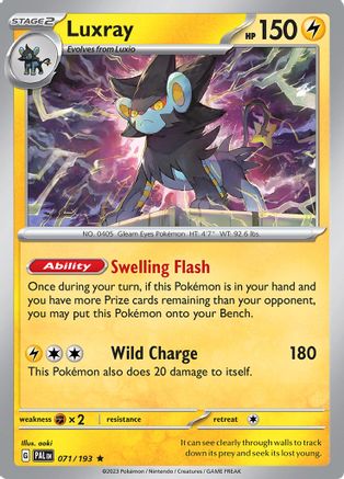 Luxray 71 - SV02 Paldea Evolved Holofoil - Premium Pokemon Single from Nintendo - Just $0.50! Shop now at Game Crave Tournament Store