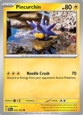 Pincurchin 72 - SV02 Paldea Evolved - Premium Pokemon Single from Nintendo - Just $0.25! Shop now at Game Crave Tournament Store