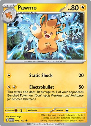 Pawmo 75 - SV02 Paldea Evolved Reverse Holofoil - Premium Pokemon Single from Nintendo - Just $0.25! Shop now at Game Crave Tournament Store