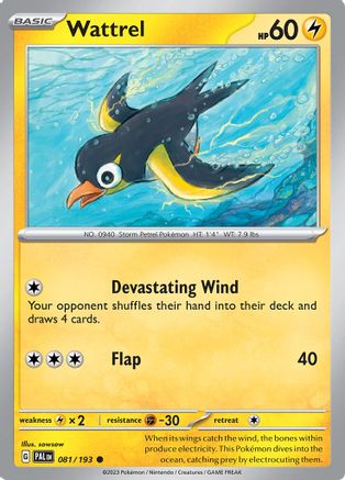 Wattrel 81 - SV02 Paldea Evolved - Premium Pokemon Single from Nintendo - Just $0.25! Shop now at Game Crave Tournament Store