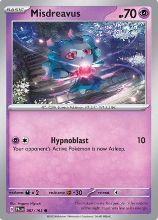 Misdreavus 87 - SV02 Paldea Evolved Reverse Holofoil - Premium Pokemon Single from Nintendo - Just $0.25! Shop now at Game Crave Tournament Store