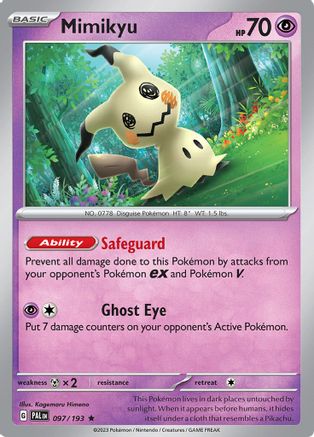 Mimikyu 97 - SV02 Paldea Evolved Holofoil - Premium Pokemon Single from Nintendo - Just $0.50! Shop now at Game Crave Tournament Store