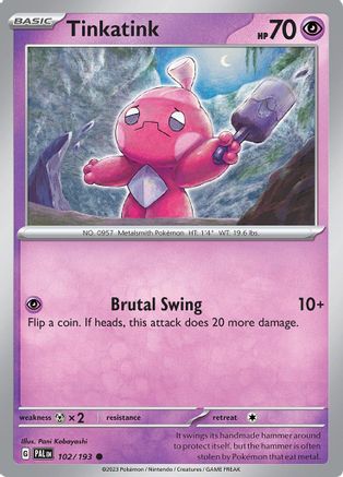 Tinkatink 102 - SV02 Paldea Evolved - Premium Pokemon Single from Nintendo - Just $0.25! Shop now at Game Crave Tournament Store