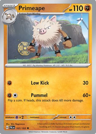 Primeape 107 - SV02 Paldea Evolved - Premium Pokemon Single from Nintendo - Just $0.25! Shop now at Game Crave Tournament Store