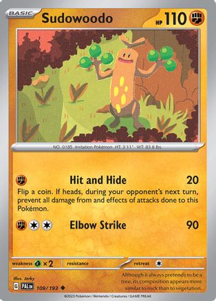 Sudowoodo 109 - SV02 Paldea Evolved - Premium Pokemon Single from Nintendo - Just $0.25! Shop now at Game Crave Tournament Store