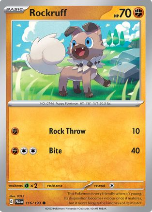 Rockruff 116 - SV02 Paldea Evolved - Premium Pokemon Single from Nintendo - Just $0.25! Shop now at Game Crave Tournament Store