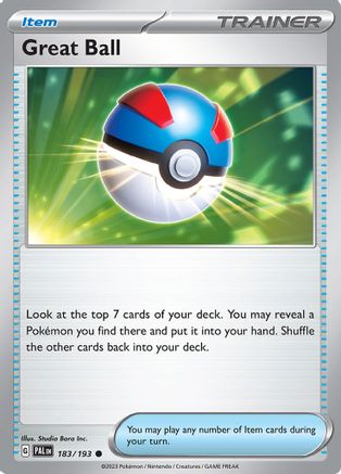 Great Ball 183 - SV02 Paldea Evolved - Premium Pokemon Single from Nintendo - Just $0.25! Shop now at Game Crave Tournament Store