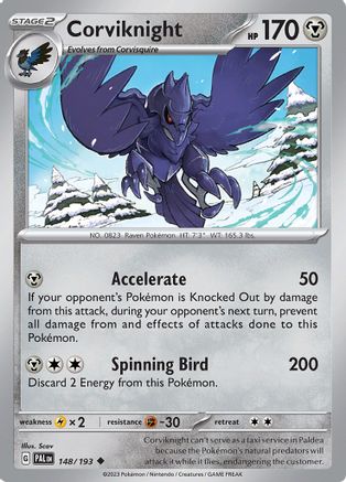 Corviknight 148 - SV02 Paldea Evolved - Premium Pokemon Single from Nintendo - Just $0.25! Shop now at Game Crave Tournament Store