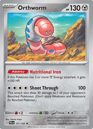 Orthworm 151 - SV02 Paldea Evolved Holofoil - Premium Pokemon Single from Nintendo - Just $0.50! Shop now at Game Crave Tournament Store