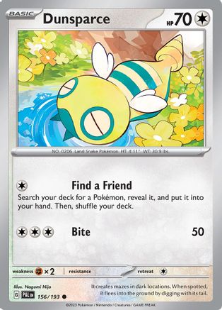 Dunsparce 156 - SV02 Paldea Evolved - Premium Pokemon Single from Nintendo - Just $0.25! Shop now at Game Crave Tournament Store