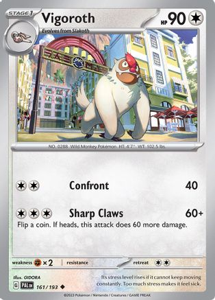 Vigoroth 161 - SV02 Paldea Evolved - Premium Pokemon Single from Nintendo - Just $0.25! Shop now at Game Crave Tournament Store