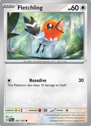 Fletchling 163 - SV02 Paldea Evolved - Premium Pokemon Single from Nintendo - Just $0.25! Shop now at Game Crave Tournament Store