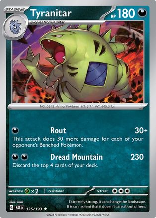 Tyranitar 135 - SV02 Paldea Evolved Holofoil - Premium Pokemon Single from Nintendo - Just $0.50! Shop now at Game Crave Tournament Store