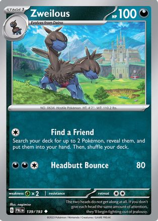 Zweilous 139 - SV02 Paldea Evolved - Premium Pokemon Single from Nintendo - Just $0.25! Shop now at Game Crave Tournament Store