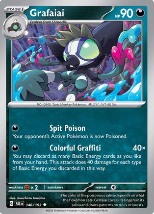 Grafaiai 146 - SV02 Paldea Evolved - Premium Pokemon Single from Nintendo - Just $0.25! Shop now at Game Crave Tournament Store