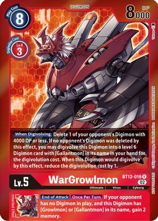 WarGrowlmon (Tamer Party -Special-) (BT12-016) - Across Time Foil - Premium Digimon Single from Bandai - Just $0.46! Shop now at Game Crave Tournament Store