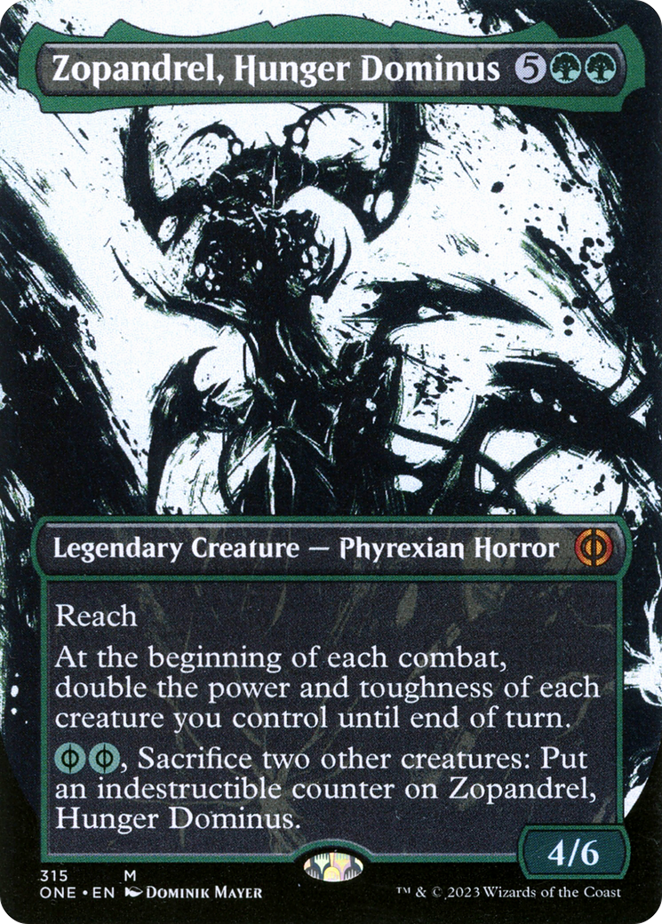 Zopandrel, Hunger Dominus (ONE-315) - Phyrexia: All Will Be One: (Showcase) (Borderless) Foil - Premium MTG Single from Wizards of the Coast - Just $2.57! Shop now at Game Crave Tournament Store